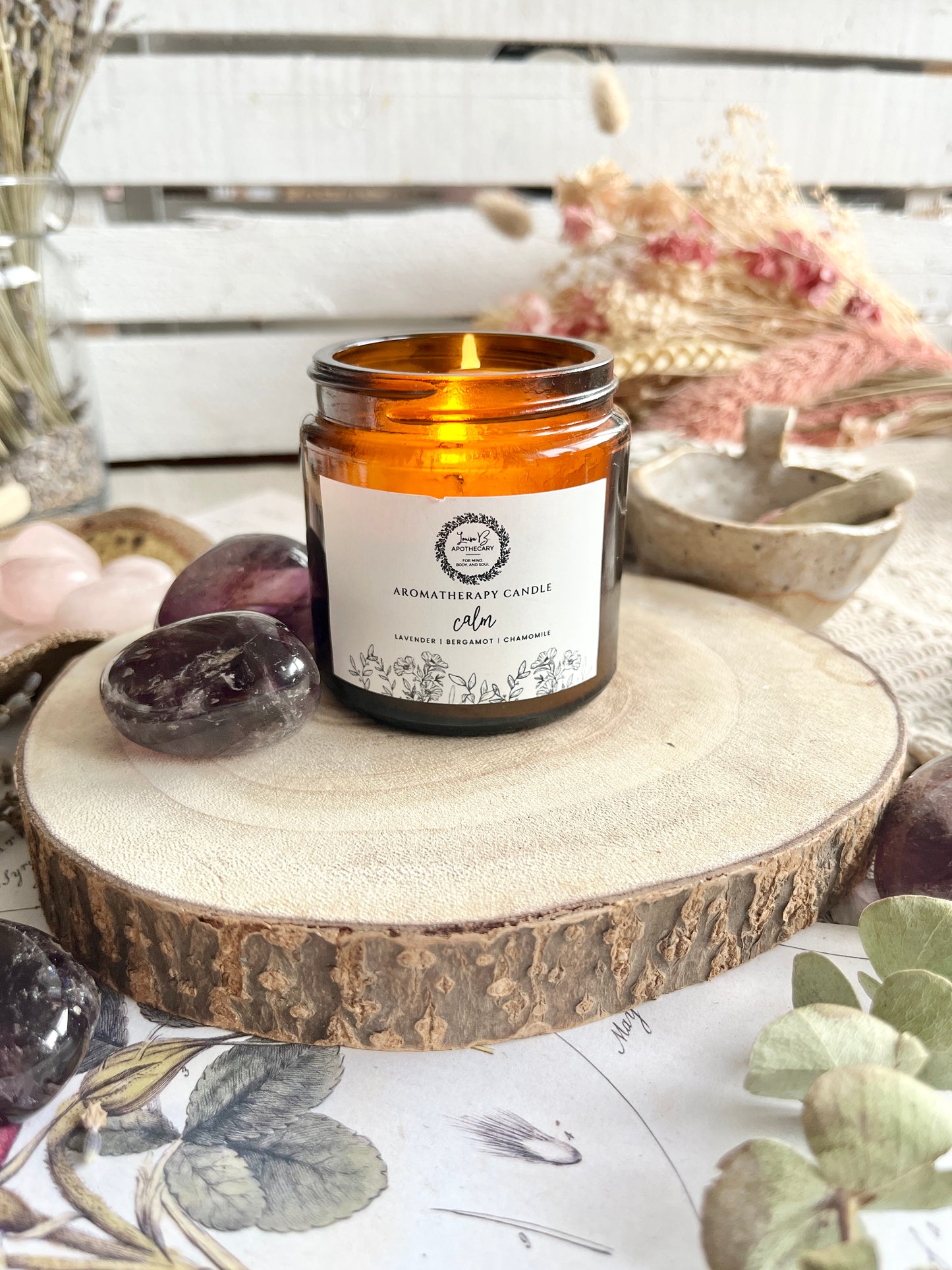 Calm aromatherapy candle