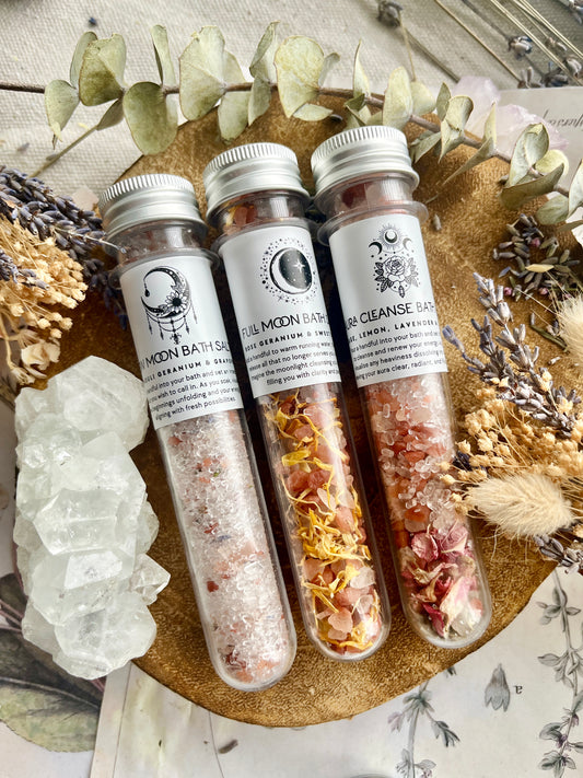 Bath Salts Test Tubes | Full Moon | New Moon | Aura Cleanse