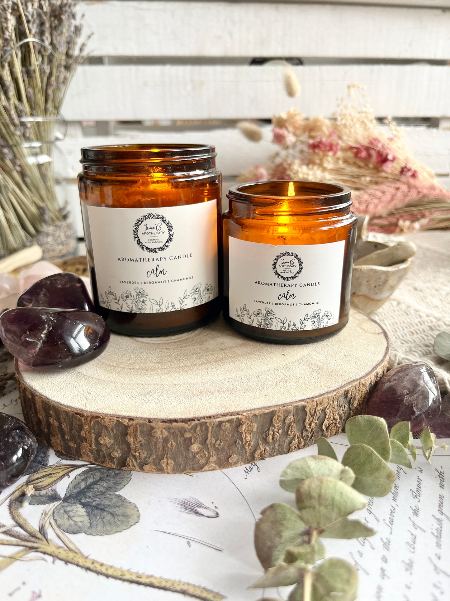 Calm aromatherapy candle