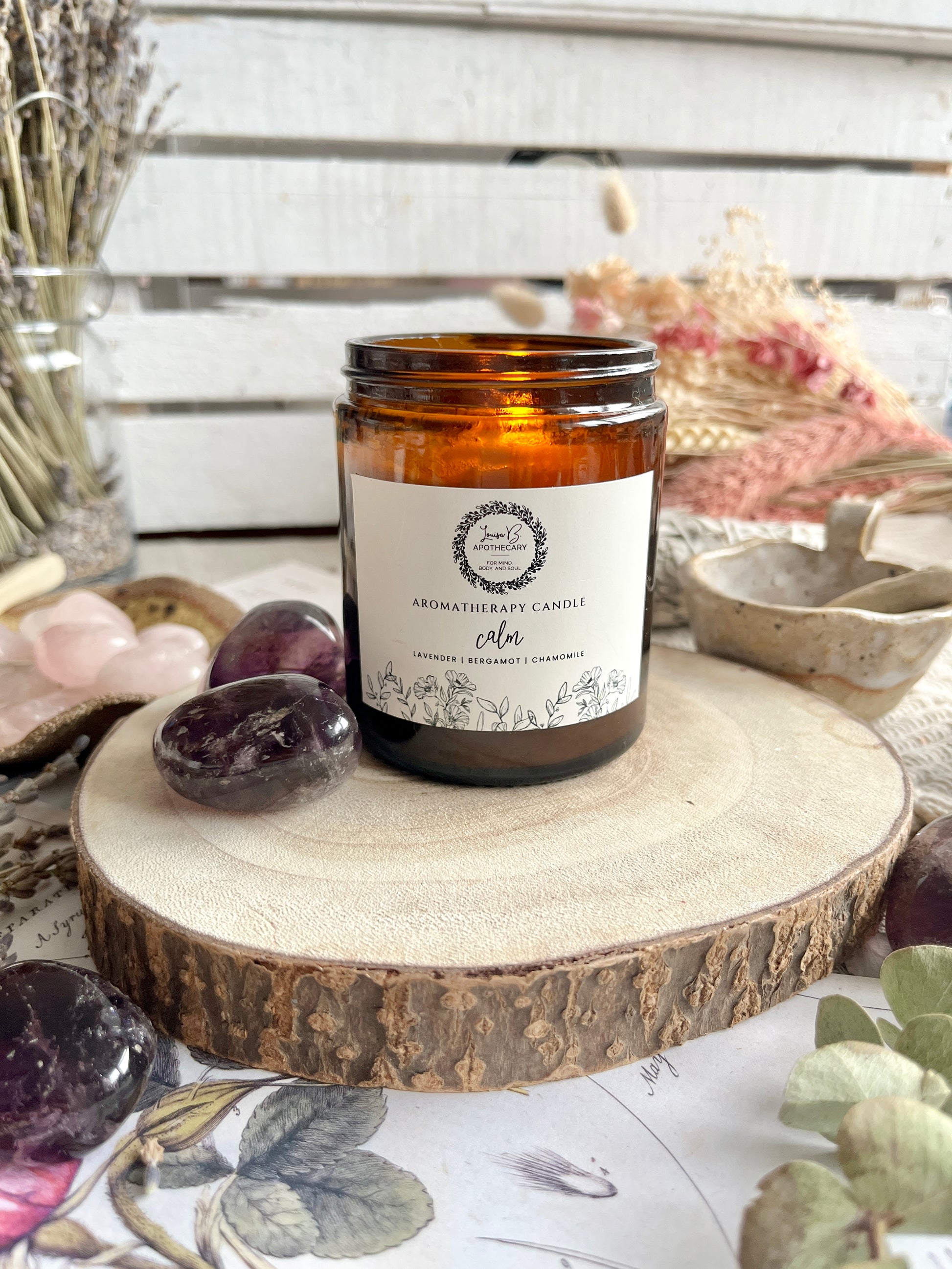 Calm aromatherapy candle