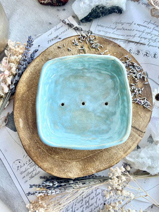 Handmade Ceramic Soap Dishe - Green