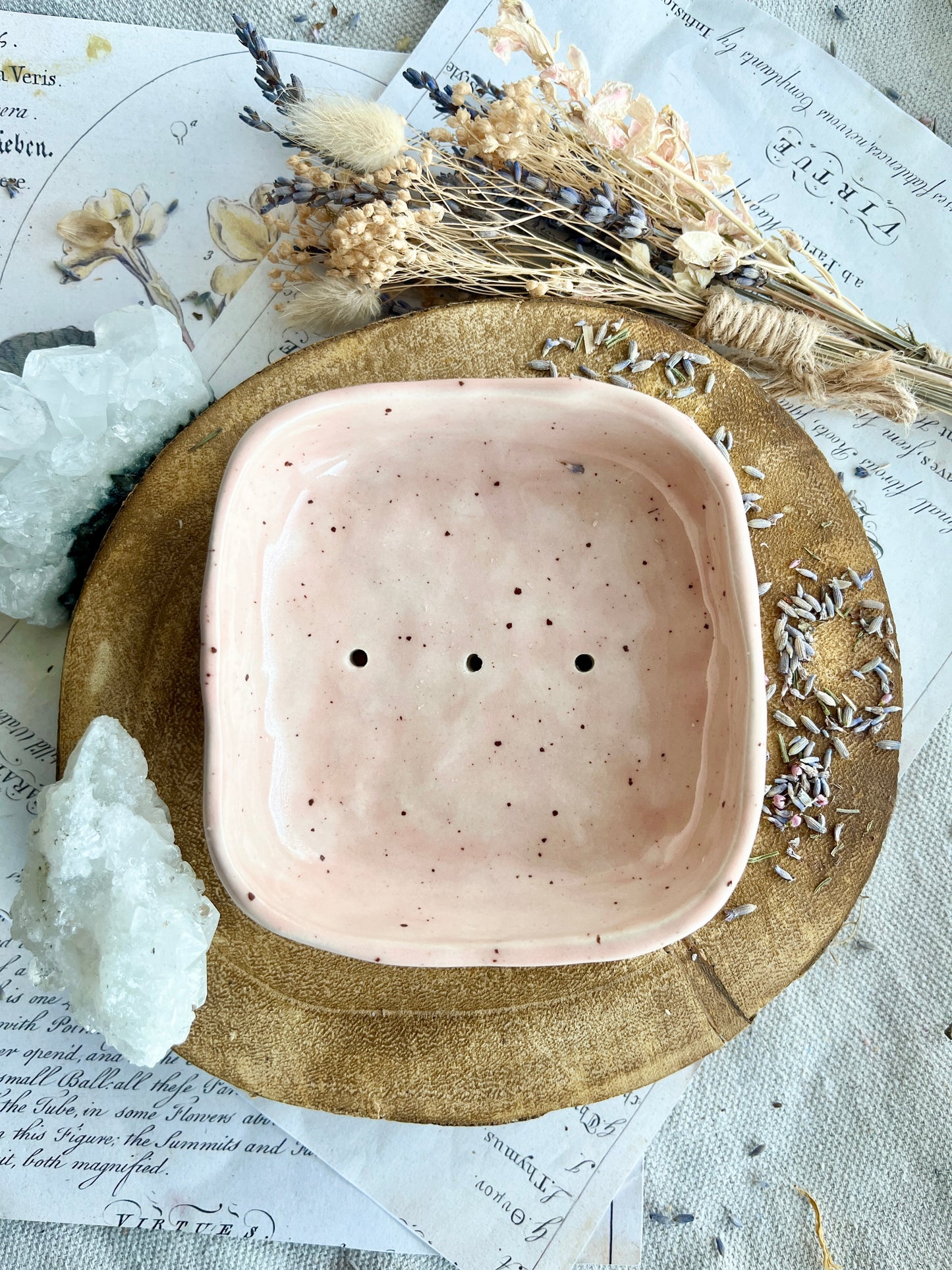 Handmade Ceramic Soap Dish - Pink