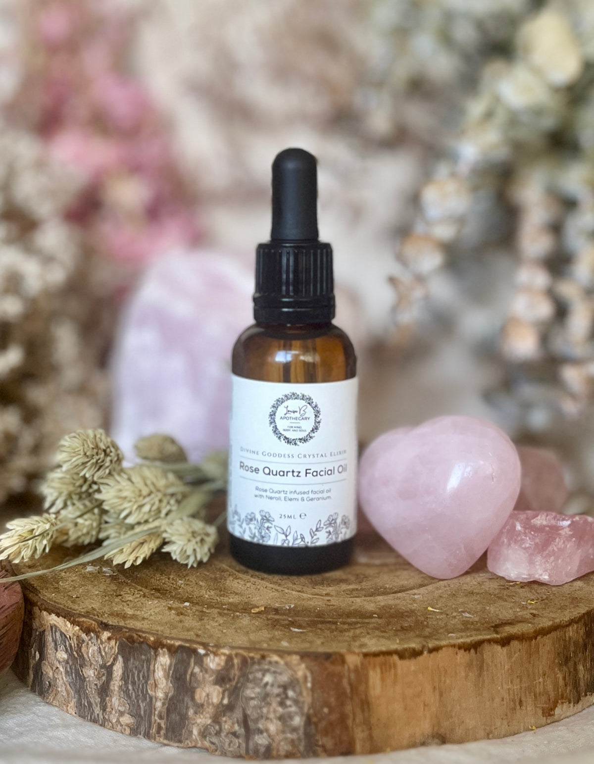 Rose quartz facial oil